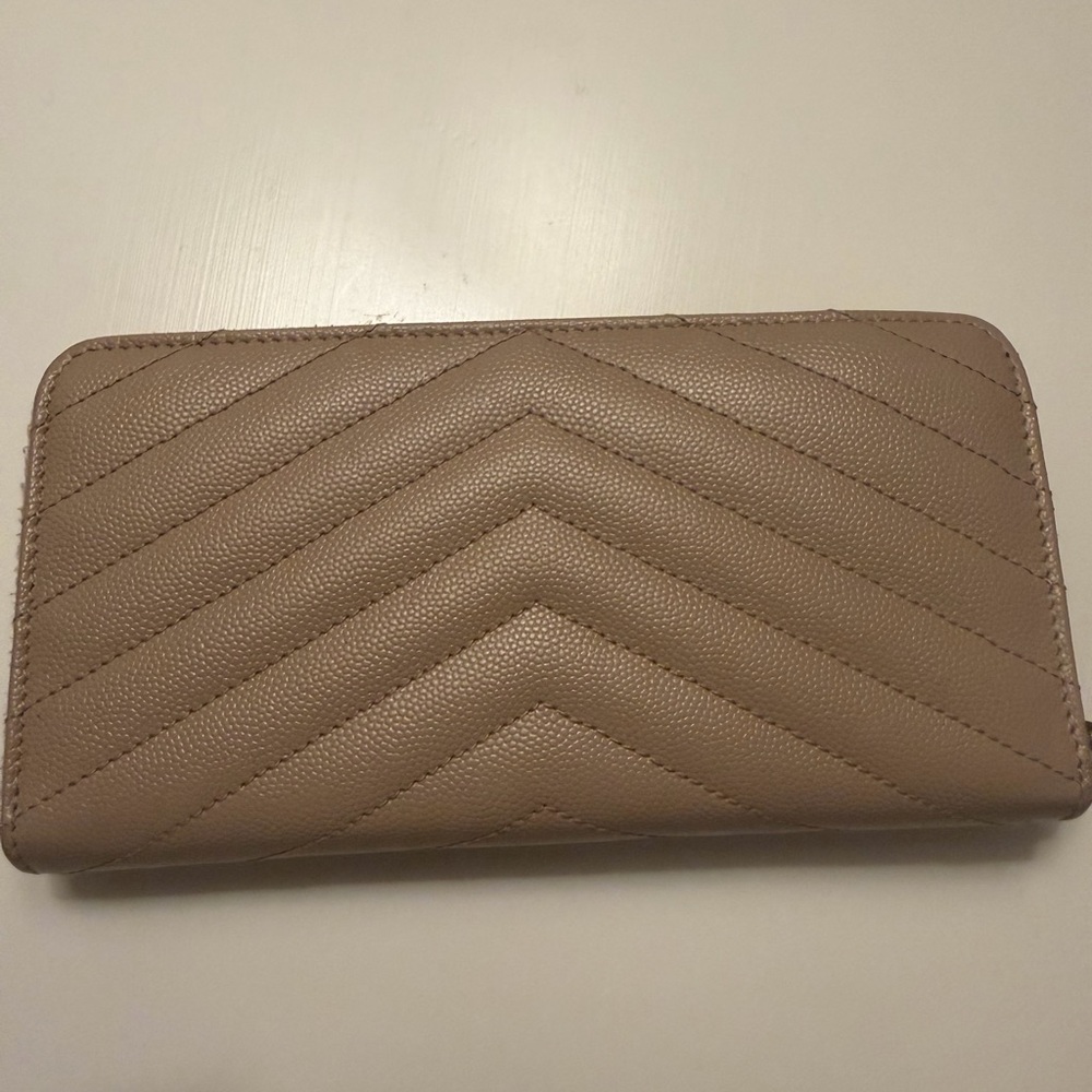 YSL Saint Laurent Leather V stitch Zip Around Long Wallet - Picture 3 of 10